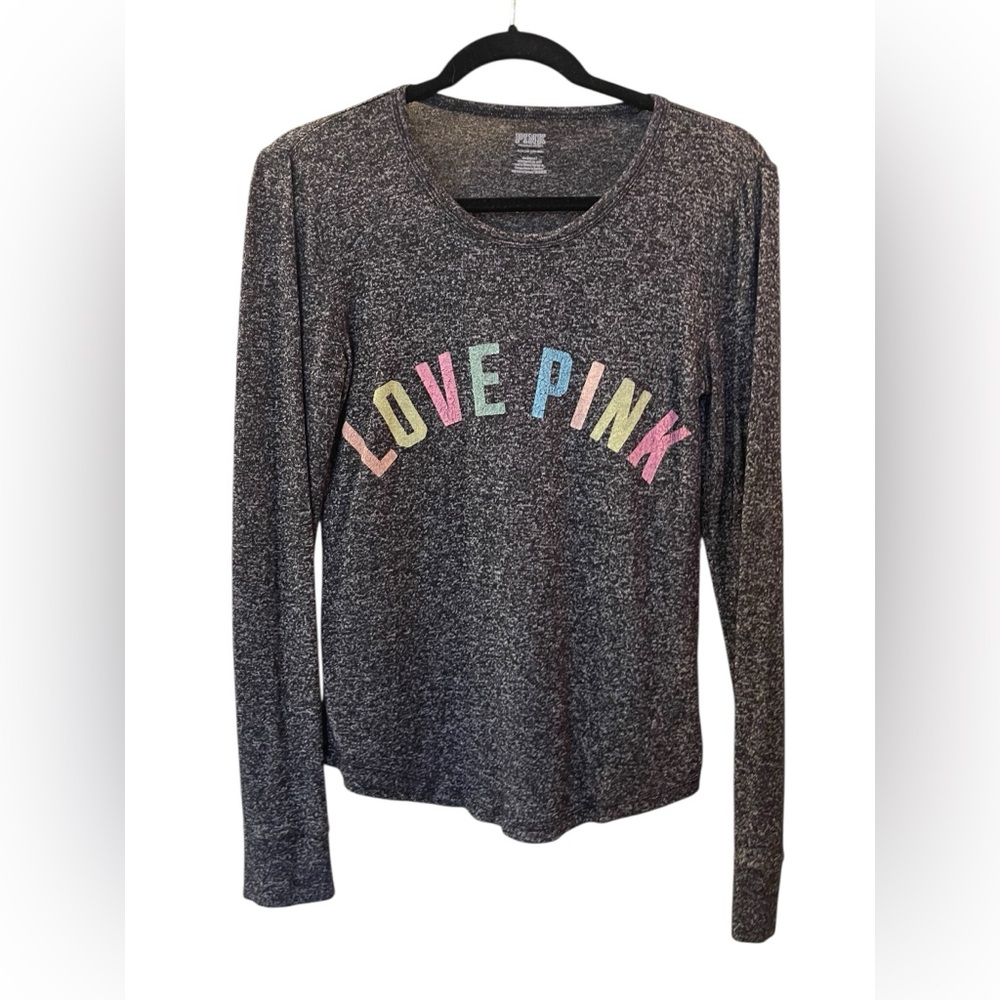 PINK Victoria's Secret Women’s Knit Long Sleeve Sleep Shirt Gray Size: Small